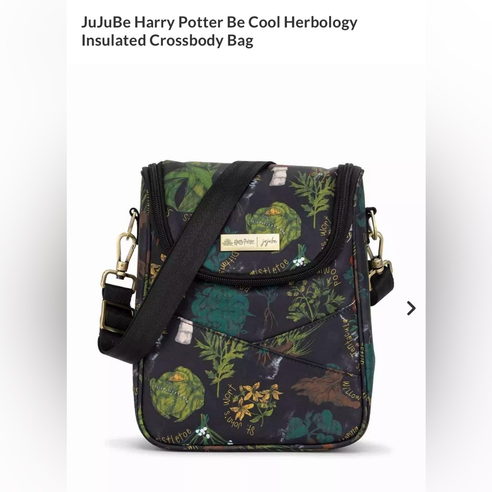 Ju-Ju-Be Black and Green Herbology Crossbody Bag